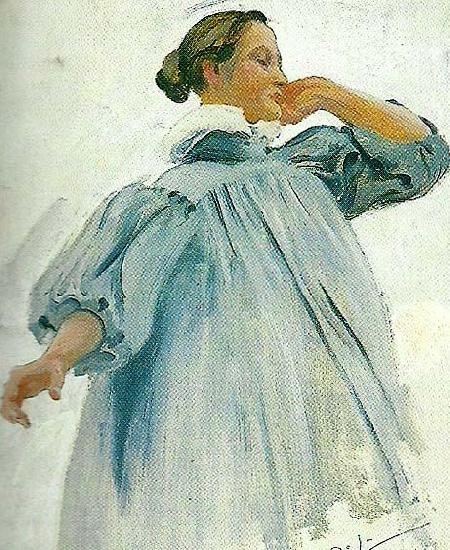 Carl Larsson kvinnofigur oil painting picture